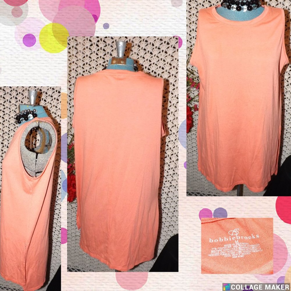 Bobbie Brooks Orange Peach Tone Sleeveless Top